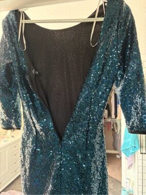 Lulu's Teal Green Sequin Mini Dress